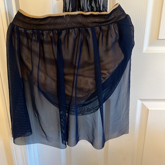 Lyrical Blue & Gold costume two pieces connected by mesh - Picture 12 of 14